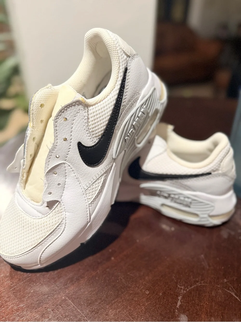 Nike White Sneakers with Black Swoosh